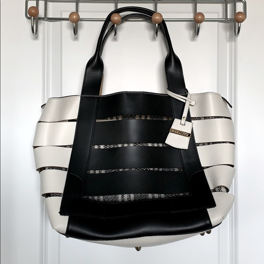 A. Bellucci Leather Black & White Bag
